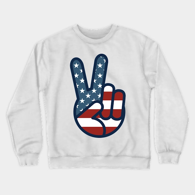 Patriotic Peace Sign Crewneck Sweatshirt by OldSalt